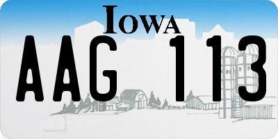 IA license plate AAG113