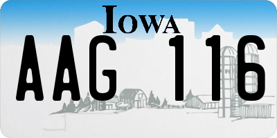 IA license plate AAG116