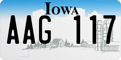 IA license plate AAG117
