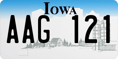 IA license plate AAG121