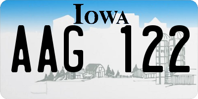 IA license plate AAG122