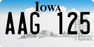 IA license plate AAG125