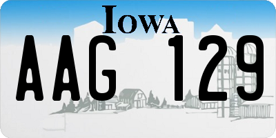 IA license plate AAG129