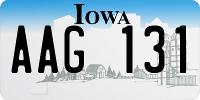 IA license plate AAG131