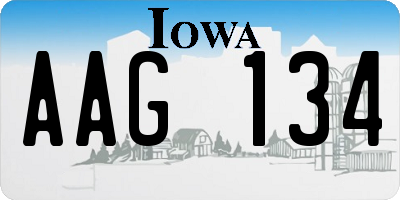 IA license plate AAG134