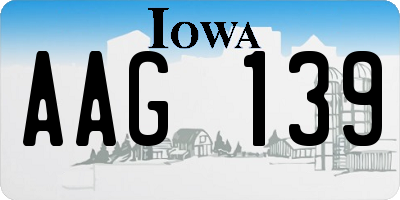 IA license plate AAG139