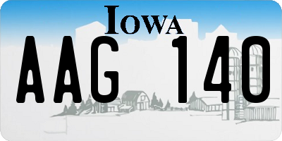 IA license plate AAG140