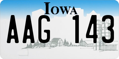 IA license plate AAG143