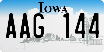 IA license plate AAG144