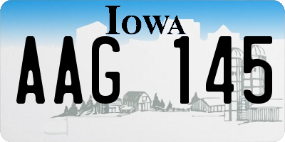 IA license plate AAG145