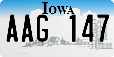 IA license plate AAG147