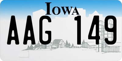 IA license plate AAG149