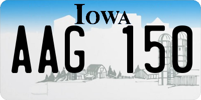 IA license plate AAG150
