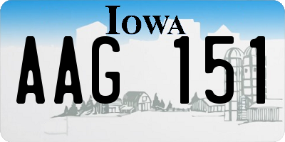 IA license plate AAG151