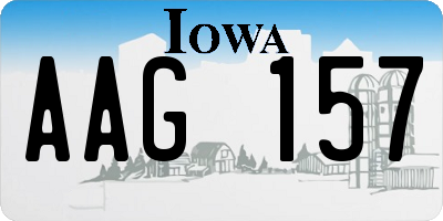 IA license plate AAG157