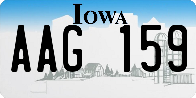 IA license plate AAG159