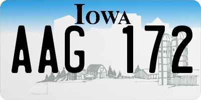 IA license plate AAG172