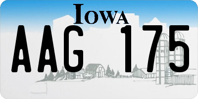 IA license plate AAG175