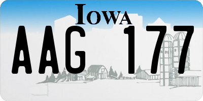 IA license plate AAG177