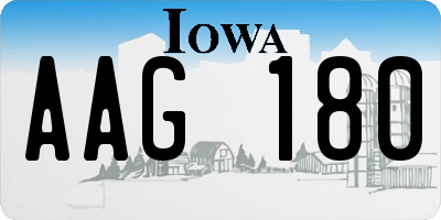 IA license plate AAG180