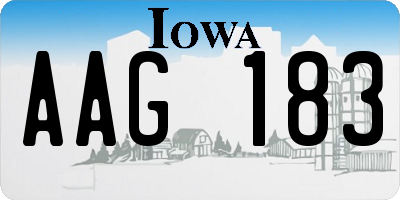 IA license plate AAG183