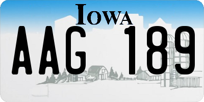 IA license plate AAG189