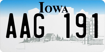 IA license plate AAG191