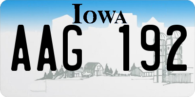 IA license plate AAG192