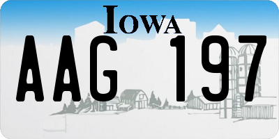 IA license plate AAG197