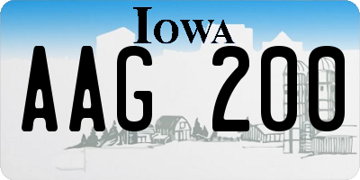 IA license plate AAG200