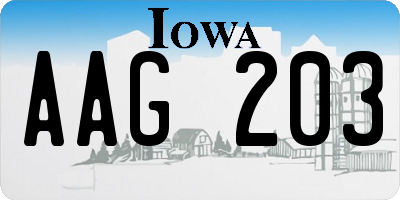 IA license plate AAG203