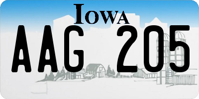 IA license plate AAG205