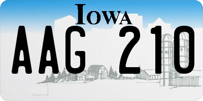 IA license plate AAG210