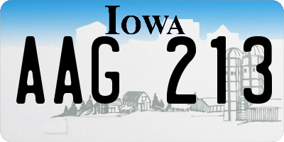 IA license plate AAG213