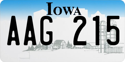 IA license plate AAG215