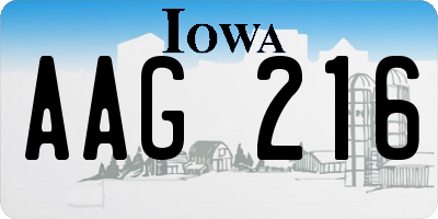 IA license plate AAG216