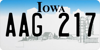 IA license plate AAG217