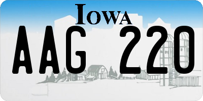 IA license plate AAG220