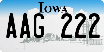 IA license plate AAG222