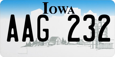 IA license plate AAG232