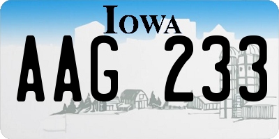 IA license plate AAG233