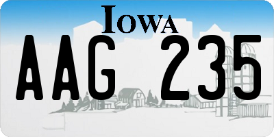 IA license plate AAG235