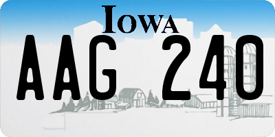 IA license plate AAG240