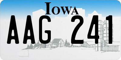 IA license plate AAG241