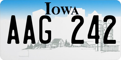 IA license plate AAG242