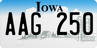IA license plate AAG250