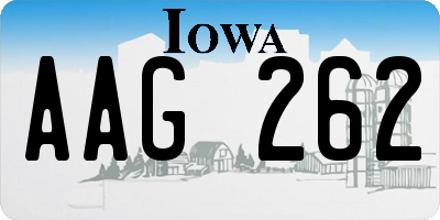 IA license plate AAG262