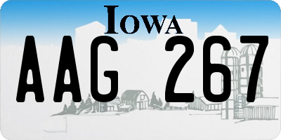 IA license plate AAG267