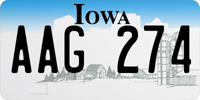 IA license plate AAG274