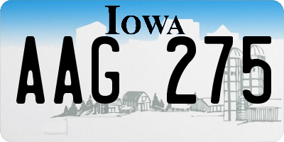 IA license plate AAG275